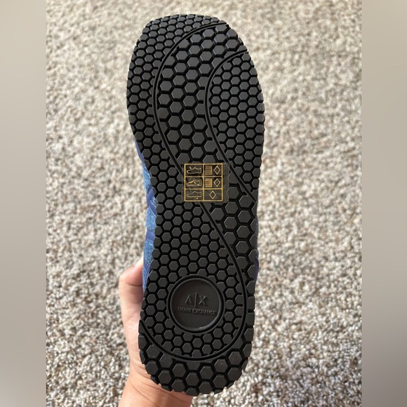 NEW Armani Exchange Blue Denim and Pink Sneakers - Size 5.5 - Picture 4 of 4